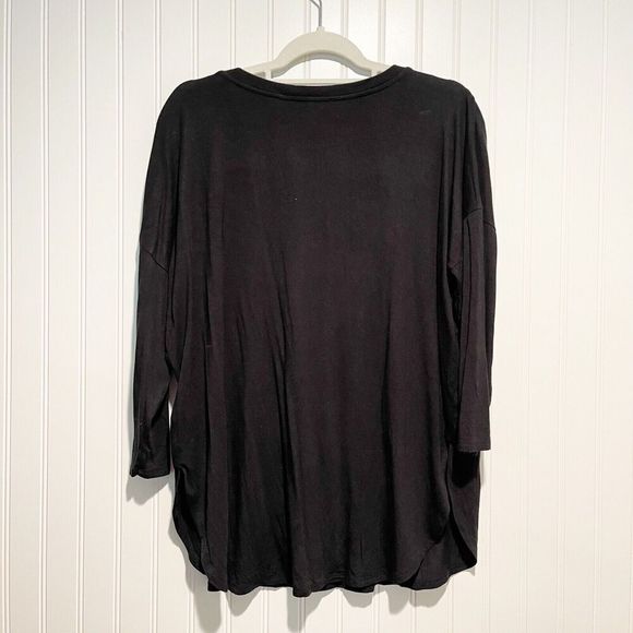 Aritzia Babaton Black Long Sleeve Top Stretchy Knit Size Large - Picture 5 of 5